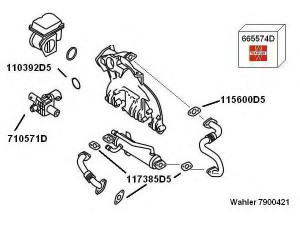 WAHLER 7900421 išmetamųjų dujų recirkuliacija 
 Variklis -> Išmetimo emisijos valdymas -> Prekių paieška pagal schemą