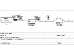 MTS C380901023160 išmetimo sistema 
 Išmetimo sistema -> Išmetimo sistema, visa