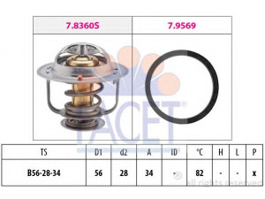 FACET 7.8360 termostatas, aušinimo skystis 
 Aušinimo sistema -> Termostatas/tarpiklis -> Thermostat