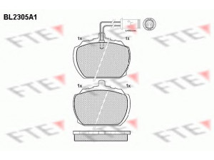 FTE BL2305A1 stabdžių trinkelių rinkinys, diskinis stabdys 
 Techninės priežiūros dalys -> Papildomas remontas
1605999, GBP90268, GBP90275, GBP90292