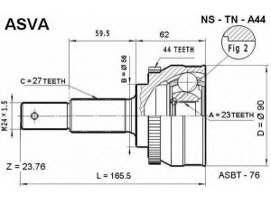ASVA NS-TN-A44 jungčių komplektas, kardaninis velenas 
 Ratų pavara -> Sujungimai/komplektas
39100-WA502, 39100-WA512, 39101-WA502