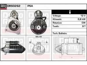 DELCO REMY DRS0262 starteris 
 Elektros įranga -> Starterio sistema -> Starteris
310004, 7701499474, 7702105793
