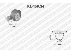 SNR KD459.34 paskirstymo diržo komplektas 
 Techninės priežiūros dalys -> Papildomas remontas
0829-90, 0831-85, 0831-S1, 0829-90