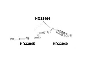 VENEPORTE HD33040 galinis duslintuvas 
 Išmetimo sistema -> Duslintuvas
18307SH1506, 18307SH4G23, 18307SH4J23