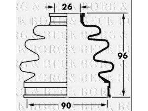 BORG & BECK BCB2398 gofruotoji membrana, kardaninis velenas 
 Ratų pavara -> Gofruotoji membrana