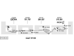 BOSAL 070.092.52 išmetimo sistema 
 Išmetimo sistema -> Išmetimo sistema, visa