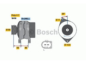 BOSCH 0 124 525 020 kintamosios srovės generatorius 
 Elektros įranga -> Kint. sr. generatorius/dalys -> Kintamosios srovės generatorius
1506770R, 504009978, 504009978