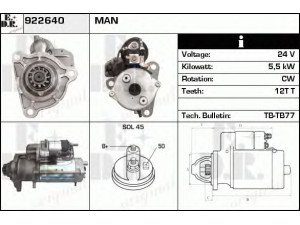 EDR 922640 starteris 
 Elektros įranga -> Starterio sistema -> Starteris
STD1418R, 51262017220, 51262017228