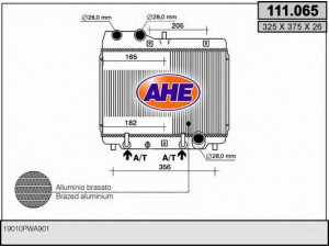 AHE 111.065 radiatorius, variklio aušinimas 
 Aušinimo sistema -> Radiatorius/alyvos aušintuvas -> Radiatorius/dalys
19010PWA901