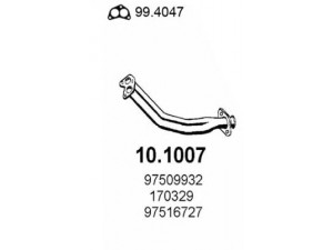 ASSO 10.1007 išleidimo kolektorius 
 Išmetimo sistema -> Išmetimo vamzdžiai
170329, 97509932, 9750993280, 97516727