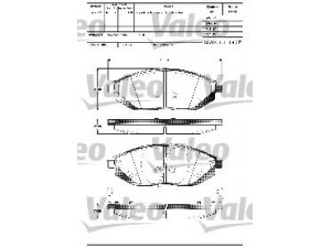 VALEO 601291 stabdžių trinkelių rinkinys, diskinis stabdys 
 Techninės priežiūros dalys -> Papildomas remontas
96682858