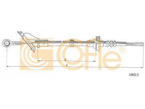 COFLE 1902.5 sankabos trosas 
 Dviratė transporto priemonės -> Kabeliai ir tachometro velenaai -> Sankabos trosas
7706794