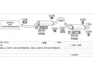 MTS C390168003255 išmetimo sistema 
 Išmetimo sistema -> Išmetimo sistema, visa