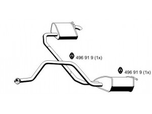 ERNST 344241 galinis duslintuvas 
 Išmetimo sistema -> Duslintuvas
1 321 193, 1 362 712, 1 523 786