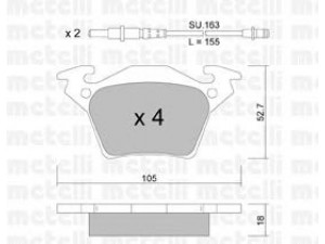 METELLI 22-0574-0K stabdžių trinkelių rinkinys, diskinis stabdys 
 Techninės priežiūros dalys -> Papildomas remontas