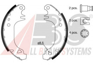 A.B.S. 8311 stabdžių trinkelių komplektas 
 Techninės priežiūros dalys -> Papildomas remontas
4241.E8, 424121, 4241J6, 4241J9