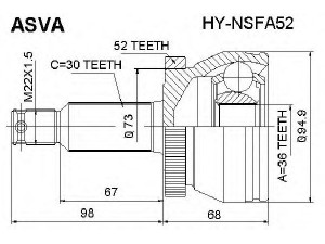 ASVA HY-NSFA52 jungčių komplektas, kardaninis velenas 
 Ratų pavara -> Sujungimai/komplektas
49500-2B010, 49500-2B360, 49500-2B510