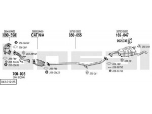 BOSAL 043.012.25 išmetimo sistema 
 Išmetimo sistema -> Išmetimo sistema, visa