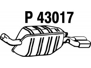 FENNO P43017 galinis duslintuvas 
 Išmetimo sistema -> Duslintuvas
852007, 852361