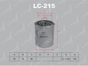 LYNXauto LC-215 alyvos filtras 
 Filtrai -> Alyvos filtras
1961451, 5012551, 5012575, 5016955