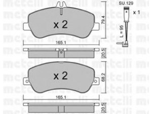 METELLI 22-0825-0K stabdžių trinkelių rinkinys, diskinis stabdys 
 Techninės priežiūros dalys -> Papildomas remontas