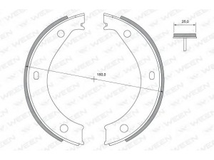 WEEN 152-2300 stabdžių trinkelių komplektas, stovėjimo stabdis 
 Stabdžių sistema -> Rankinis stabdys
34411121512, 34411155123, 34411155523