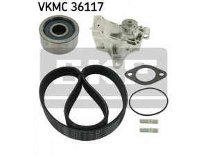 SKF VKMC 36117 vandens siurblys + V formos rumbuotas diržas, komplektas 
 Diržinė pavara -> Dirželio skriemulys
44 17 481, 45 00 056, 45 00 955