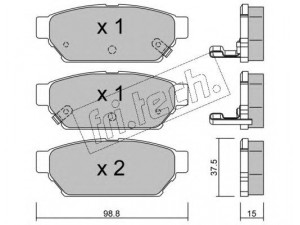 fri.tech. 411.0 stabdžių trinkelių rinkinys, diskinis stabdys 
 Techninės priežiūros dalys -> Papildomas remontas
MB928314, MN116770, MR205377, MR389565