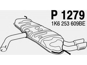 FENNO P1279 galinis duslintuvas 
 Išmetimo sistema -> Duslintuvas
1K6253609AG, 1K6253609BE