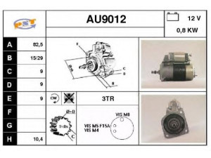 SNRA AU9012 starteris 
 Elektros įranga -> Starterio sistema -> Starteris
FMR8107009