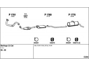 FENNO CI204 išmetimo sistema 
 Išmetimo sistema -> Išmetimo sistema, visa