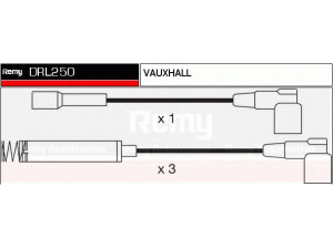 DELCO REMY DRL250 uždegimo laido komplektas 
 Kibirkšties / kaitinamasis uždegimas -> Uždegimo laidai/jungtys
1612528, 1612543, 90442404