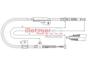 METZGER 17.0236 trosas, stovėjimo stabdys 
 Stabdžių sistema -> Valdymo svirtys/trosai
36531-2F200