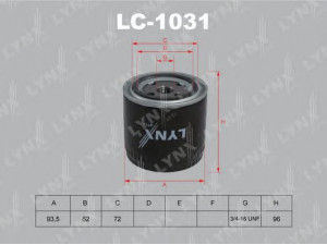 LYNXauto LC-1031 alyvos filtras 
 Filtrai -> Alyvos filtras
02650 396, X3549957, 5018355, 870X6714UA