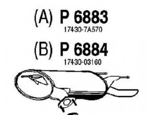FENNO P6883 galinis duslintuvas 
 Išmetimo sistema -> Duslintuvas
17430-7A570