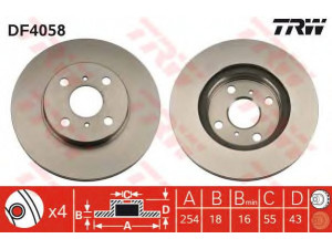 TRW DF4058 stabdžių diskas 
 Dviratė transporto priemonės -> Stabdžių sistema -> Stabdžių diskai / priedai
4351210100, 4351210170, 4351210200