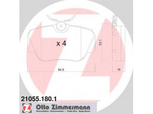 ZIMMERMANN 21055.180.1 stabdžių trinkelių rinkinys, diskinis stabdys 
 Techninės priežiūros dalys -> Papildomas remontas
000 420 8920, 000 420 9120, 001 420 1020