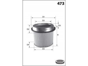 MECAFILTER EL3755 oro filtras 
 Filtrai -> Oro filtras
MD620039, MD620076, MZ311787, 2813043600