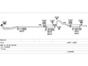 MTS C250435005620 išmetimo sistema 
 Išmetimo sistema -> Išmetimo sistema, visa