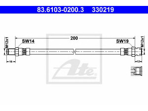 ATE 83.6103-0200.3 stabdžių žarnelė
1820 055 141, 582 908 104, 001 428 18 35
