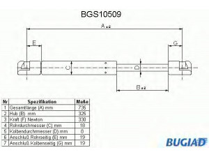 BUGIAD BGS10509 dujinė spyruoklė, bagažinė 
 Priedai -> Bagažinė/pakrovimo skyrius
132707, 90197250