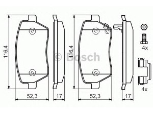 BOSCH 0 986 494 160 stabdžių trinkelių rinkinys, diskinis stabdys 
 Techninės priežiūros dalys -> Papildomas remontas
4708239, 93192962, 93196814, 93196814