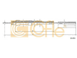 COFLE 10.853 trosas, stovėjimo stabdys 
 Stabdžių sistema -> Valdymo svirtys/trosai
8937898