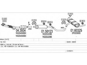 MTS C310011006880 išmetimo sistema 
 Išmetimo sistema -> Išmetimo sistema, visa