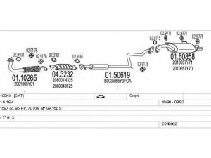MTS C240002004466 išmetimo sistema 
 Išmetimo sistema -> Išmetimo sistema, visa