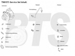 BTS Turbo T981573 kompresorius, įkrovimo sistema 
 Išmetimo sistema -> Turbokompresorius