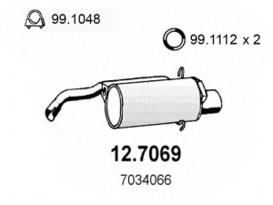 ASSO 12.7069 galinis duslintuvas 
 Išmetimo sistema -> Duslintuvas
7034066, 7035380