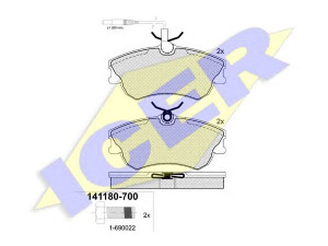 ICER 141180-700 stabdžių trinkelių rinkinys, diskinis stabdys 
 Techninės priežiūros dalys -> Papildomas remontas
60 25 315 867, 60 25 370 398, 60 25 407 835