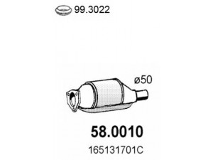 ASSO 58.0010 katalizatoriaus keitiklis 
 Išmetimo sistema -> Katalizatoriaus keitiklis
165131701C, 165131701CX, 165131701HV