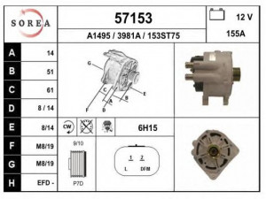 EAI 57153 kintamosios srovės generatorius
8200225806, 8200495268